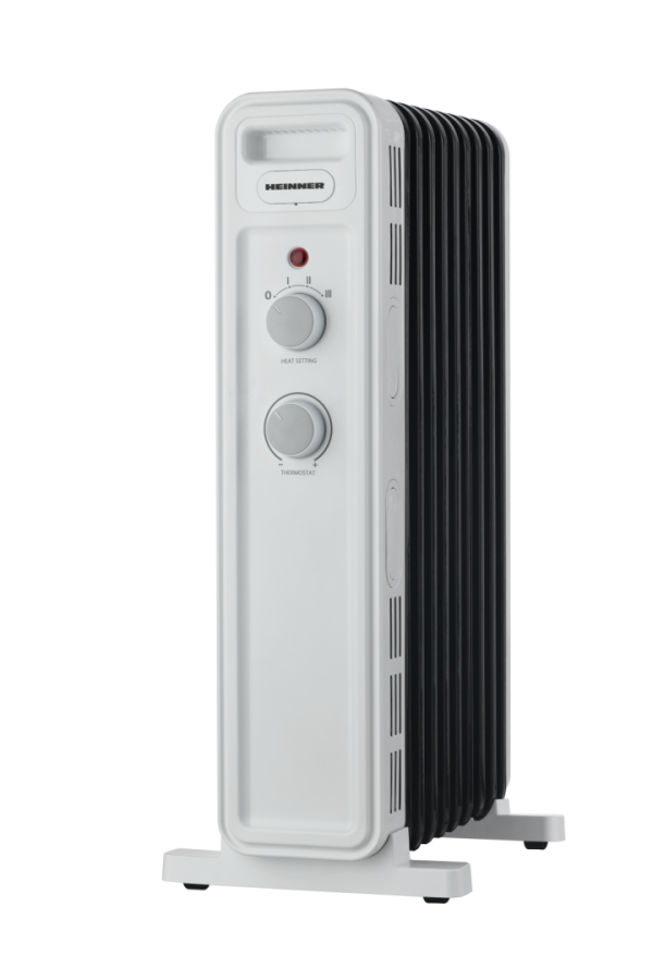 CALORIFER CU ULEI HEINNER HOH-M09WH-BK, 9 elementi, Putere 2000W, 3 setari de temperatura, Termostat ajustabil, Alb/Negru - imagine 3