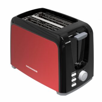 PRAJITOR DE PAINE HEINNER HTP-700BKRD, Putere 750W, 2 felii, 7 niveluri de rumenire, Spatiu depozitare cablu, Negru/ Rosu