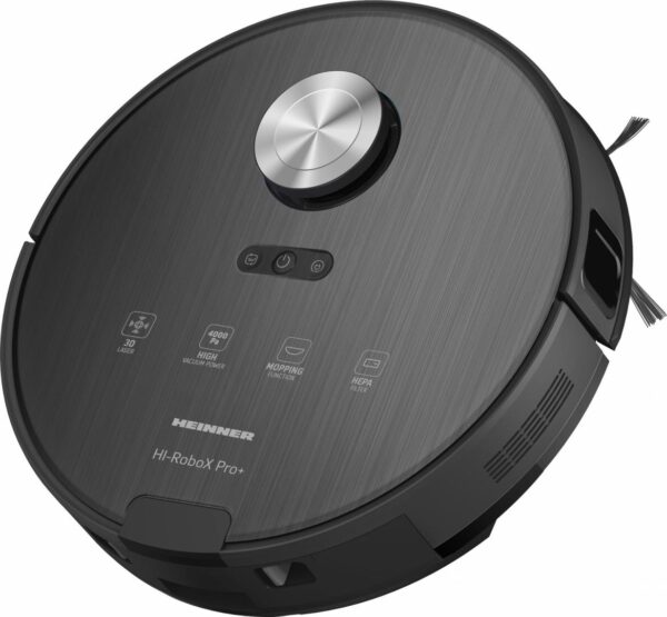 ASPIRATOR ROBOT HEINNER HI-RoboX PRO+ HRVC-MAI52DSBK, WI-FI, Aspirator si mop, Putere aspirare 4000Pa, Motor BLDC, Navigatie LDS, AI Technology, Autonomie 200 min, Negru - imagine 2