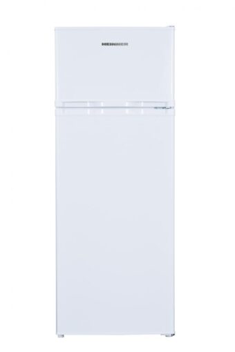 FRIGIDER CU DOUA USI HEINNER HF-H2206E++, Clasa E, 206L, Lumina LED, 3 rafturi de sticla, H 143cm, Alb