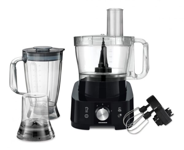 ROBOT DE BUCATARIE HEINNER HFP-1000BK, Putere 1000W, Blender si rasnita incluse, Capacitate bol 3.5L, Capacitate blender 1.8L, 2 viteze + Pulse, Negru - imagine 2