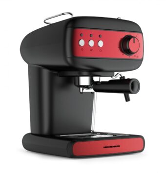 ESPRESSOR HEINNER HEM-1100BKRD, 850W, 15bar, Rezervor detasabil 1.2L, Filtru dublu din inox, Negru/Rosu