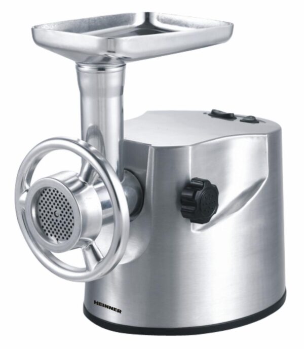 MASINA DE TOCAT HEINNER XMG-2000, Putere 2000W, Capacitate de tocare: 2kg/min, Cutit din inox, Functie reverse, Accesoriu pentru kibbe si carnati, Aluminiu