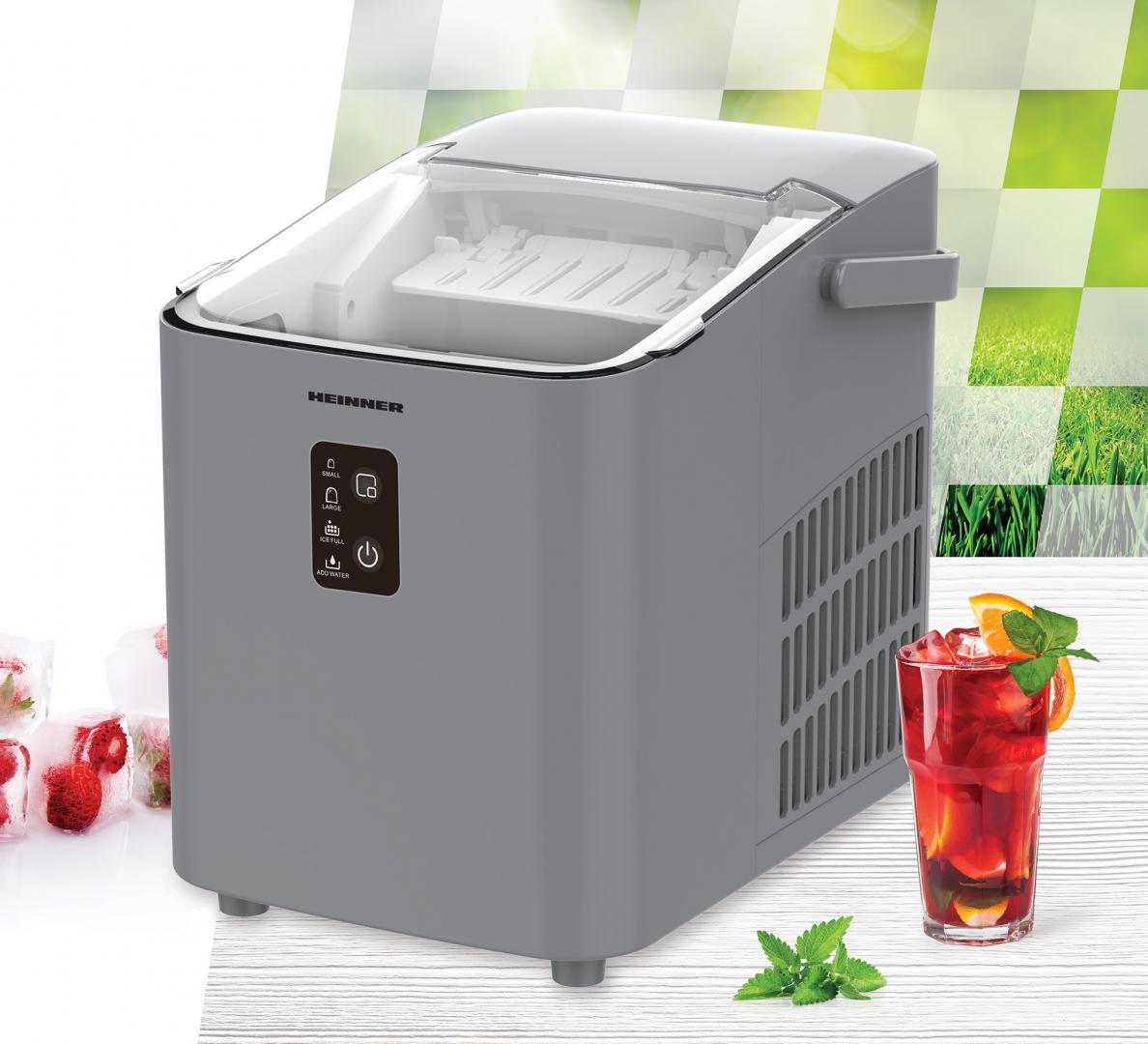 MASINA CUBURI GHEATA HEINNER GLACIO HIM-100SL, Putere 120W, Capacitate 12Kg/24H, Capacitate rezervor apa 1L, Argintiu 3 MASINA CUBURI GHEATA HEINNER GLACIO HIM-100SL, Putere 120W, Capacitate 12Kg/24H, Capacitate rezervor apa 1L, Argintiu - imagine 3