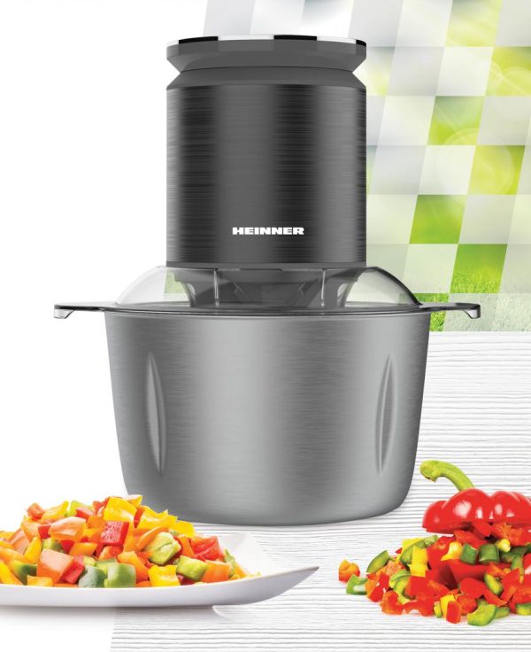 TOCATOR DE LEGUME HEINNER HMC-KD800SS, Putere 800W, Control digital, Bol inox 3L, Angrenaj metalic, Gri antracit - imagine 4