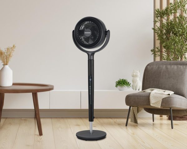 VENTILATOR CU PICIOR HEINNER HSF-MAT24DC-GY, Compartiment aromaterapie, 5 palete, Turbo, 12 trepte viteza, Motor DC, Timer, Display LED, Control tactil, Telecomanda, Gri - imagine 3