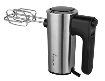MIXER DE MANA FRAM FHM-4006DSS, Putere 400W, 6 Viteze + Turbo, Ecran LCD, Teluri si carlige inox, Negru/Inox