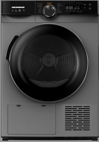 USCATOR DE RUFE CU POMPA DE CALDURA HEINNER HHPD-M8K3SA++, Clasa A++, 8Kg, 14 programe, Display LED, Argintiu