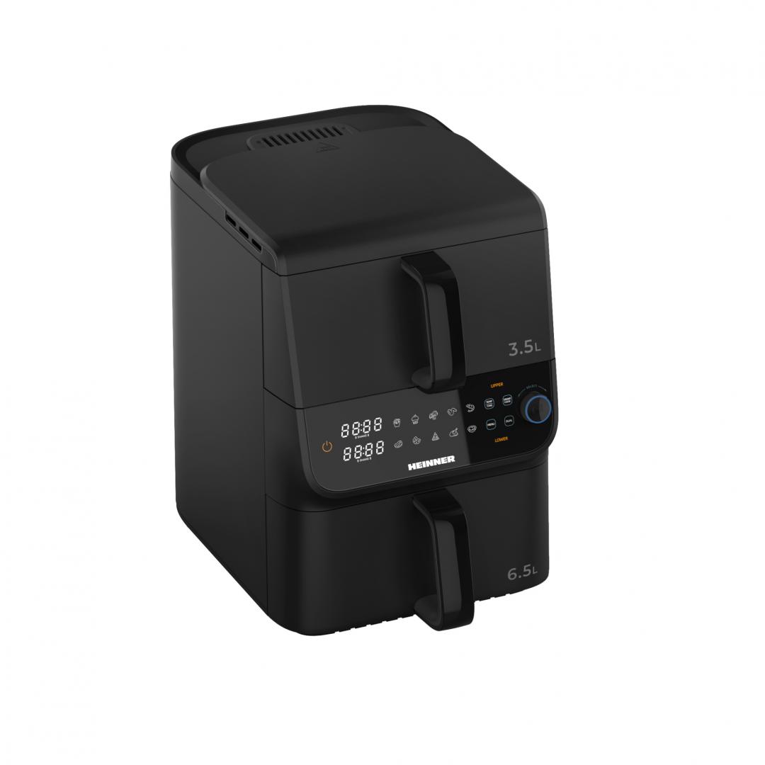 FRITEUZA DUBLA ETAJATA HEINNER INNOVACOOK HAF-C10DBS25BK, Putere 2500W, Capacitate 10L, Control digital, 10 programe, Negru