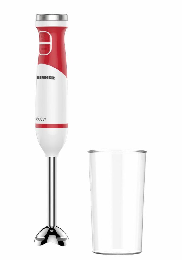 BLENDER DE MANA HEINNER NEWFLEX-600 HHB-D600WHR, Putere 600W, 2 viteze, Pahar gradat 0.7L, Lame inox, Alb/Rosu/Verde - imagine 3