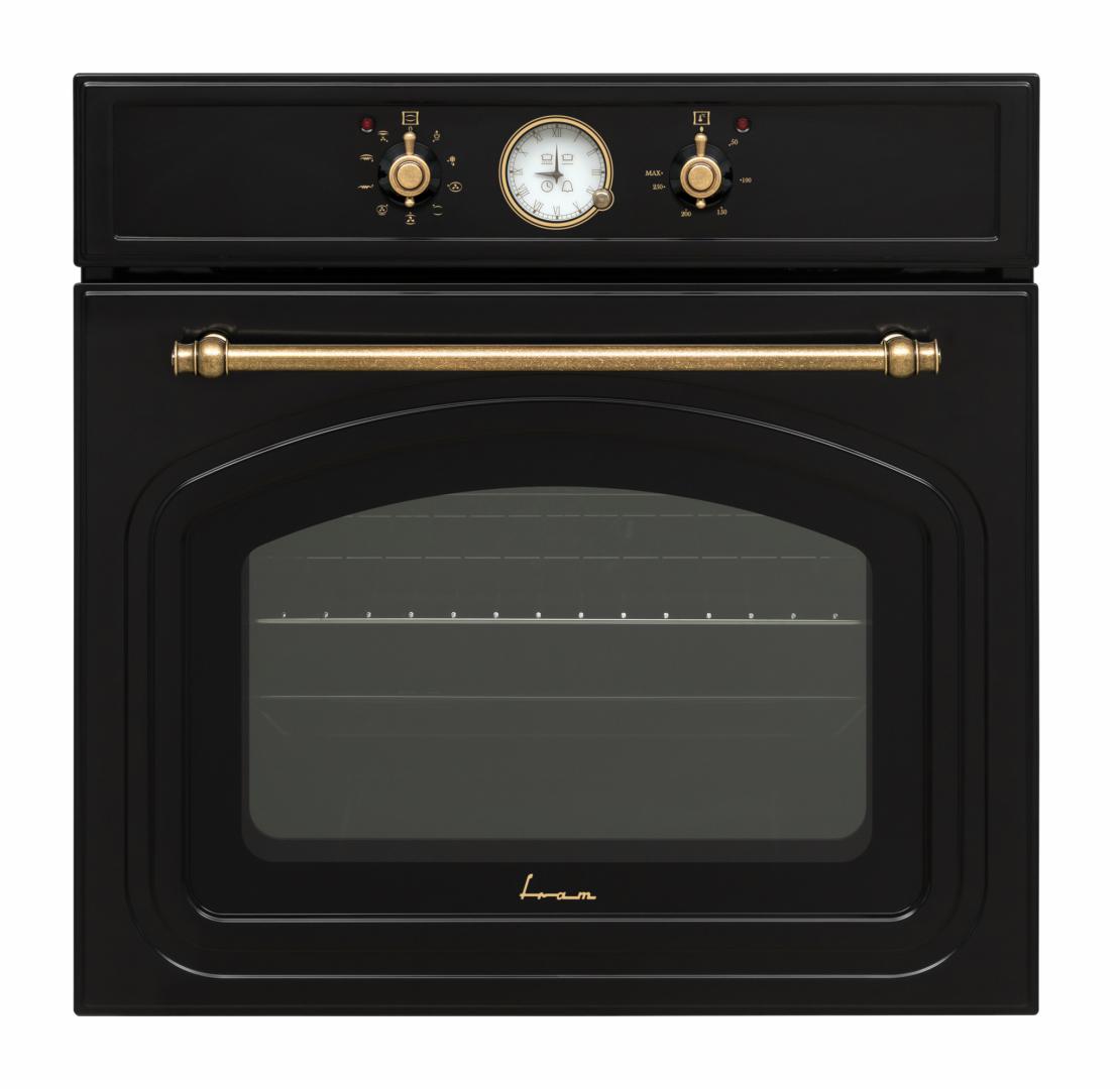 CUPTOR INCORPORABIL FRAM FBO-V659GCA-RBK, Clasa A, Electric, Design rustic, Capacitate 65L, Timer Analog, Grill, Iluminare, Negru