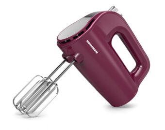 MIXER DE MANA HEINNER HM-350BGL, Putere 350W, 5 Viteze, Decoratiuni Inox, Burgundy