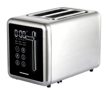 PRAJITOR DE PAINE HEINNER HTP-DD900BKSS, 900W, Panou digital cu control touch, Capacitate 2 felii, 7 niveluri de rumenire, Inox