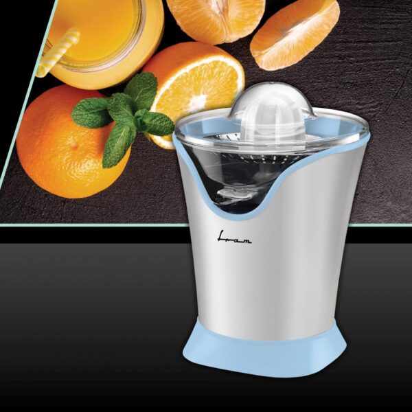 STORCATOR DE CITRICE FRAM FCP-R85BL, Putere 85W, 2 conuri, Filtru inox, Capac antistropire, Argintiu/Albastru - imagine 2
