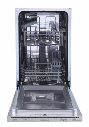MASINA DE SPALAT VASE INCORPORABILA HEINNER HDW-BIM45510E++, Clasa E, 10 seturi, Latime 45cm, 5 programe, Aquastop, Alb