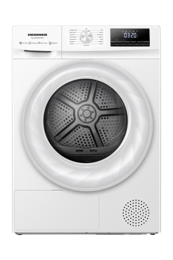 USCATOR DE RUFE CU POMPA DE CALDURA HEINNER HHPD-HMY70FD++, Clasa D, 7Kg, 15 programe, Display digital, Alb
