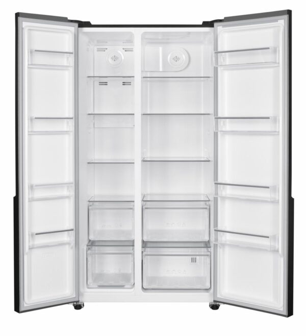 SIDE BY SIDE HEINNER HSBS-HM532NFGBKE++, Clasa E, 532L, No Frost, Display touch, H 177cm, Sticla neagra - imagine 4