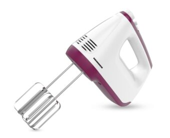 MIXER DE MANA HEINNER HM-400BG, Putere 400W, 6 viteze + turbo, Self stand, Alb/Burgundy