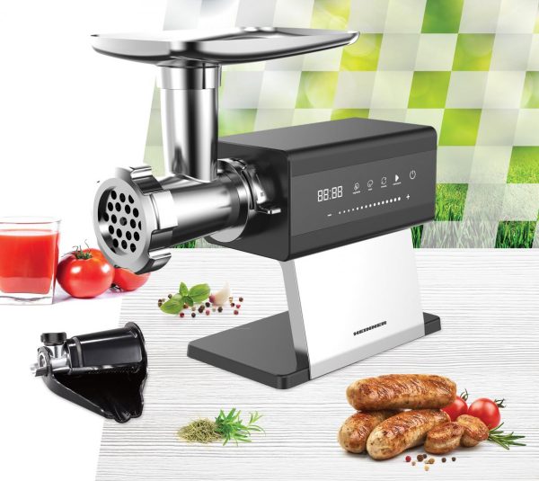 MASINA DE TOCAT HEINNER PRESTIGECHOP HMG-DTSS2500, Putere 2500W, Motor DC, Control Touch, Accesoriu Rosii, Kibbe, Carnati, Inox - imagine 4