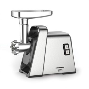 MASINA DE TOCAT HEINNER MG-Y1800X, Putere 1800W, Functie reverse, 3 site de taiere, Accesoriu de rosii si carnati, Argintiu