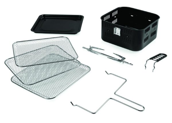 FRITEUZA CU AER CALD HEINNER HAF-B2000FB, Putere 2000W, Capacitate cos 4.5L, Capacitate cuptor 11L, 8 programe, Afisaj digital, Tija rotisor, Termostat reglabil: 30-200˚C, Negru - imagine 4