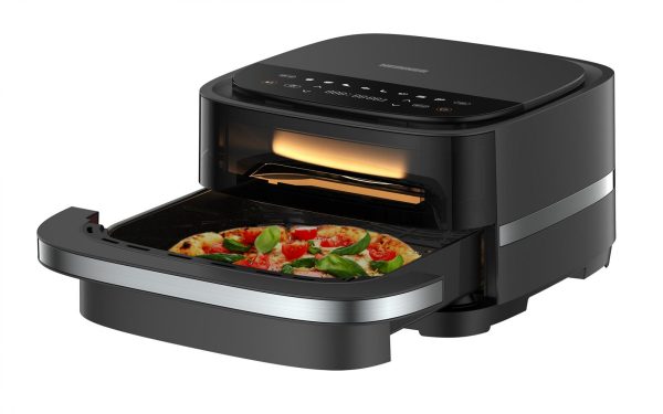 FRITEUZA CU AER CALD SI CUPTOR PIZZA 2 IN 1 HEINNER HPAF-B4DC22BK, Putere 2200W, 4L, Control digital, 9 programe, Timer, Negru - imagine 4