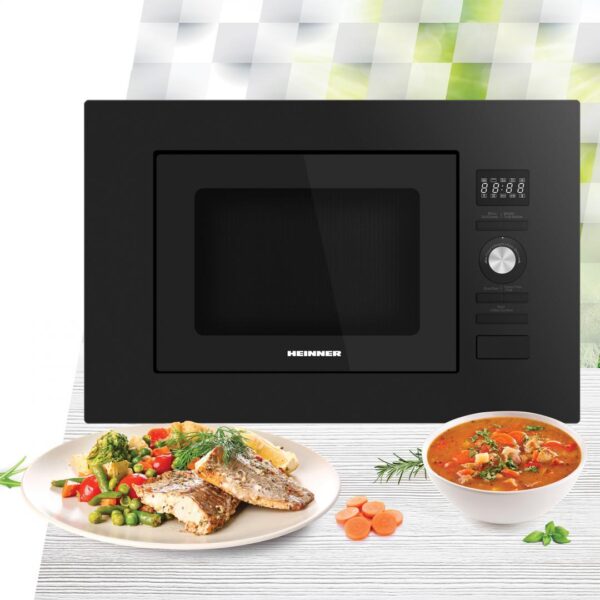 CUPTOR CU MICROUNDE INCORPORABIL HEINNER HMW-MDBI20GDBK, Putere 800W, Capacitate 20L, Grill, Control digital, Negru - imagine 2