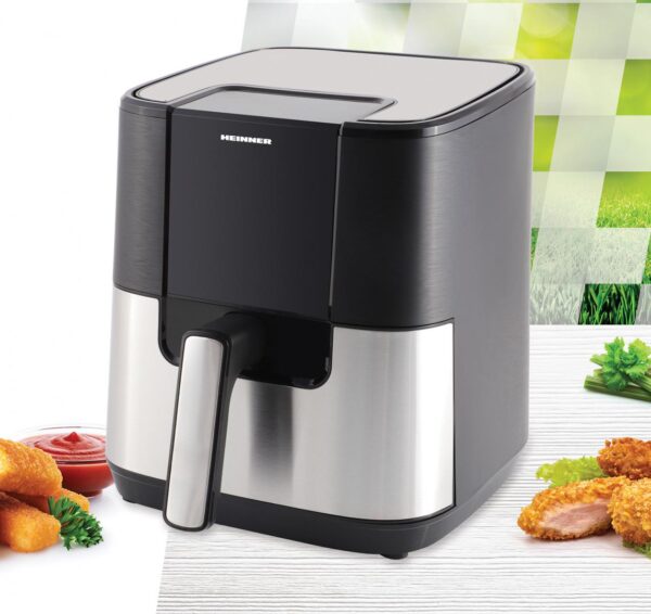 FRITEUZA CU AER CALD HEINNER HEALTHYERA 15 HAF-H6BKS1500, Putere 1500W, Capacitate: 5.5L, 8 Programe presetate, Negru/Argintiu - imagine 4