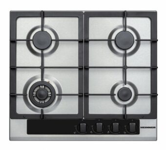 PLITA INCORPORABILA HEINNER HBH-V4IWFFCIX, Gaz, 4 arzatoare, Latime 58cm, Arzator WOK, Aprindere electrica integrata, Inox