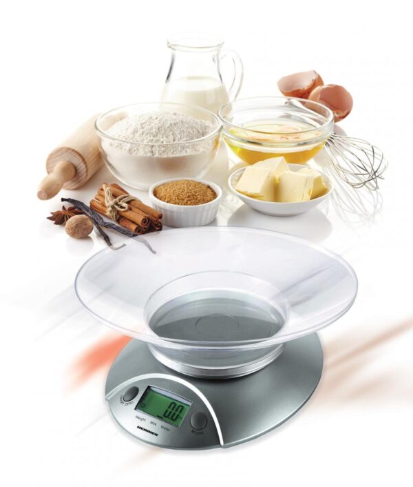 CANTAR DE BUCATARIE HEINNER HKS-5SL, 5Kg, Tara, Functie cantarire lichide, 1g, Display LCD, Argintiu - imagine 2