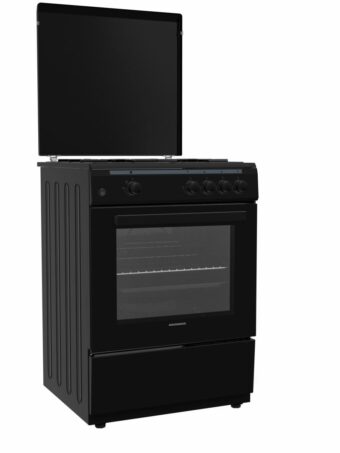 ARAGAZ GAZ HEINNER HFSC-V60BK, 4 arzatoare, Latime 60cm, Aprindere electrica, Dispozitiv de siguranta plita si cuptor, Negru