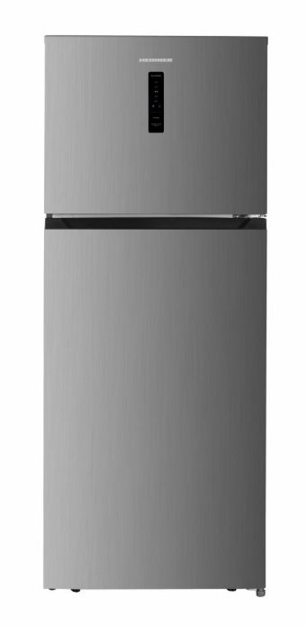 FRIGIDER CU DOUA USI HEINNER HF-HM415NFINVSD, Clasa D, 415L, Full No Frost, Compresor Dual Inverter, Display, Functie super racire, Blocare acces copii, Argintiu
