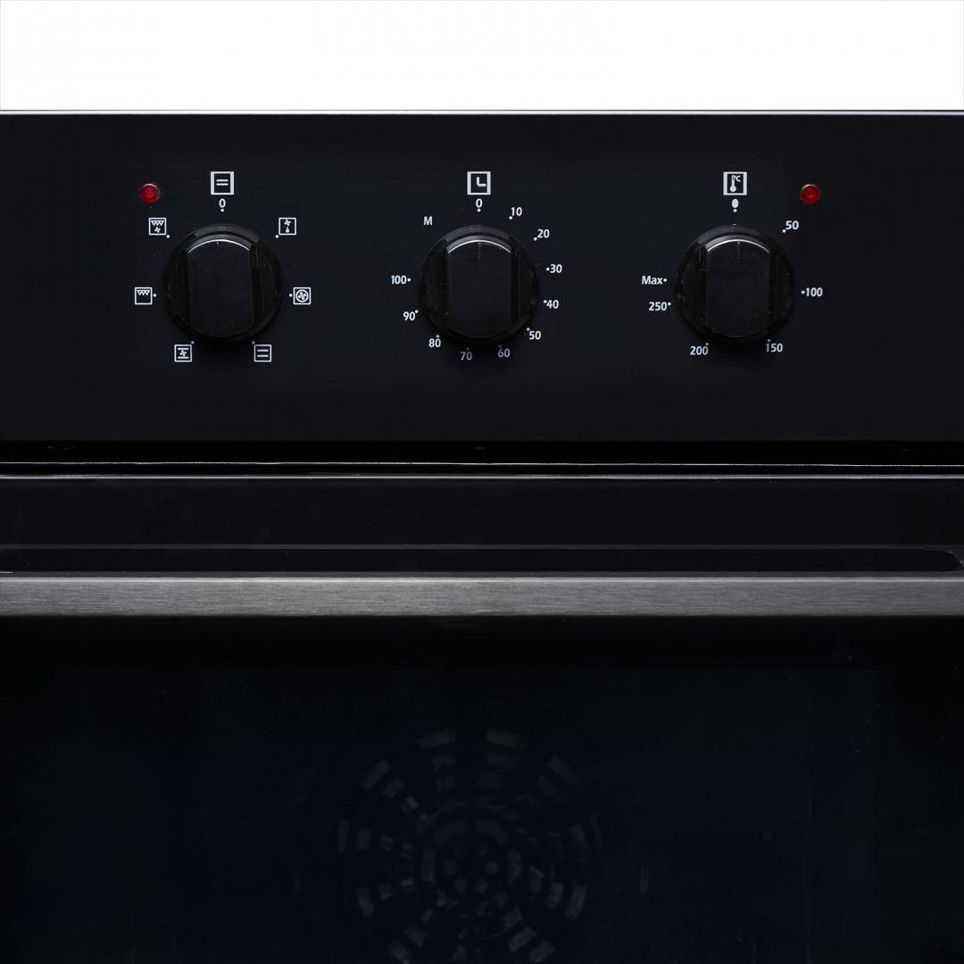 CUPTOR INCORPORABIL HEINNER HBO-V656GC-BK, Clasa A, 65L, 6 functii, Multifunctional, Grill, Ventilatie, Timer, Negru - imagine 3