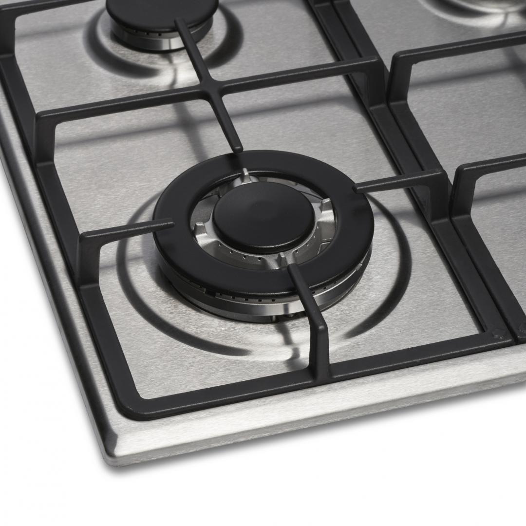 PLITA INCORPORABILA HEINNER HBH-V4IWFSCIX, Gaz, 4 arzatoare, Latime 58cm, Arzator WOK, Aprindere electrica integrata, Control lateral, Gratar fonta, Inox - imagine 4