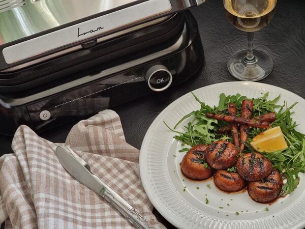 GRILL ELECTRIC FRAM  FEG-2100SSBK, Putere 2100W, Deschidere 180˚, Placi detasabile, 7 programe presetate, Temperatura reglabila, Argintiu/Negru - imagine 5