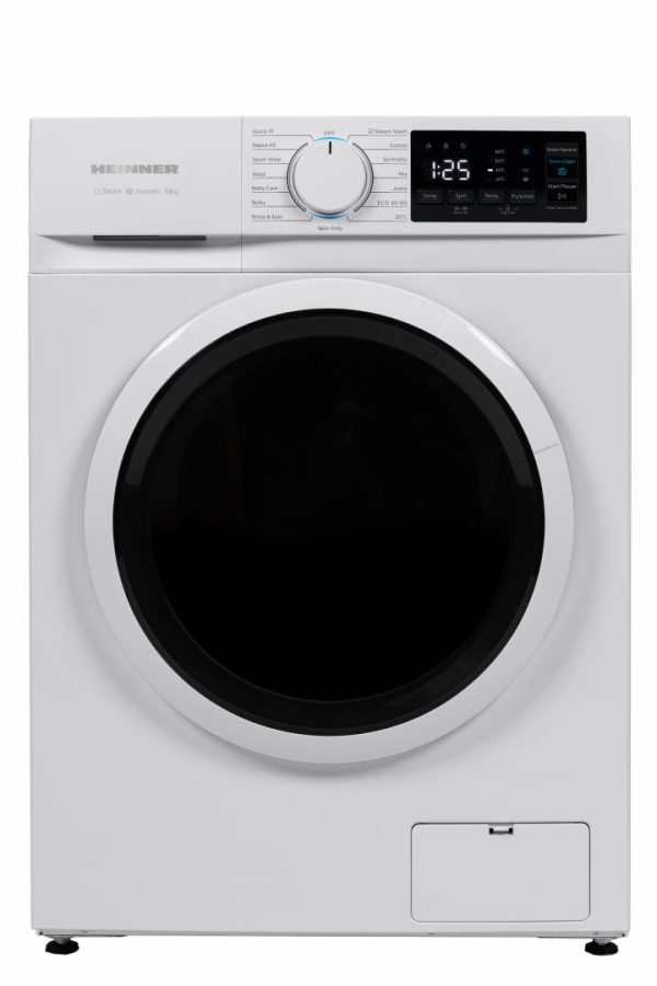 MASINA DE SPALAT RUFE HEINNER HWM-M1014IVNA+++, Clasa A, 10Kg, 1400RPM, Motor inverter, 15 programe, Display digital, Program rapid 15 min, Blocare acces copii, Alb