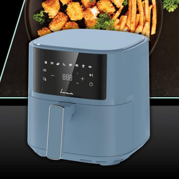 FRITEUZA CU AER CALD FRAM FAF-B6BL17SQ, 1700W-2200W, Capacitate 5.7L, 8 programe presetate, Panou de comanda electronic, Bleu - imagine 2
