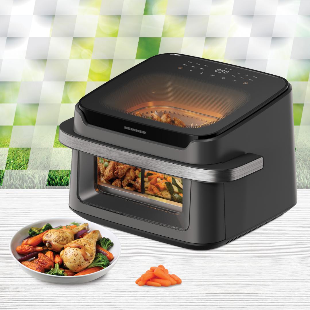 FRITEUZA DUBLA CU AER CALD HEINNER AIRBAKE REVOLUTION HAF-C10DB22GREY, Putere 2200W, Capacitate 10L, Control digital, 12 programe, Gri - imagine 6