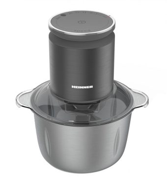TOCATOR DE LEGUME HEINNER HMC-KD800SS, Putere 800W, Control digital, Bol inox 3L, Angrenaj metalic, Gri antracit