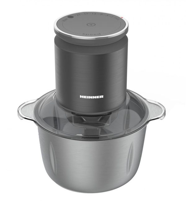 TOCATOR DE LEGUME HEINNER HMC-KD800SS, Putere 800W, Control digital, Bol inox 3L, Angrenaj metalic, Gri antracit