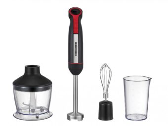 BLENDER DE MANA HEINNER HHB-DC1200BKRD, Putere 1200W, motor DC, Viteza variabila + Turbo, Picior blender inox, Lame inox, Negru/Rosu