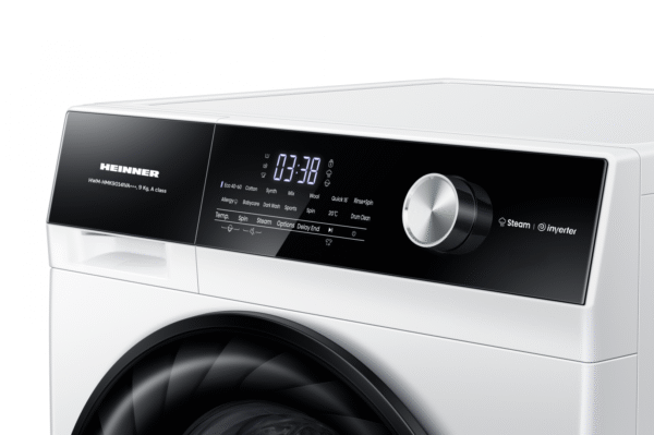 MASINA DE SPALAT RUFE HEINNER HWM-HMK9014IVA+++, Clasa A, 9KG, 1400RPM, Motor Inverter, Control Touch, Display digital, Alb - imagine 2