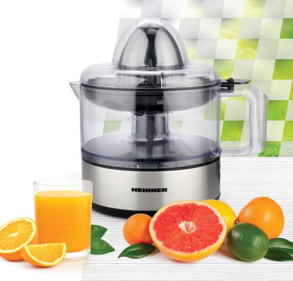 STORCATOR CITRICE HEINNER C300SS, Putere 30W, Capacitate 500ml, 2 conuri, Filtru dublu, Decoratii inox - imagine 3