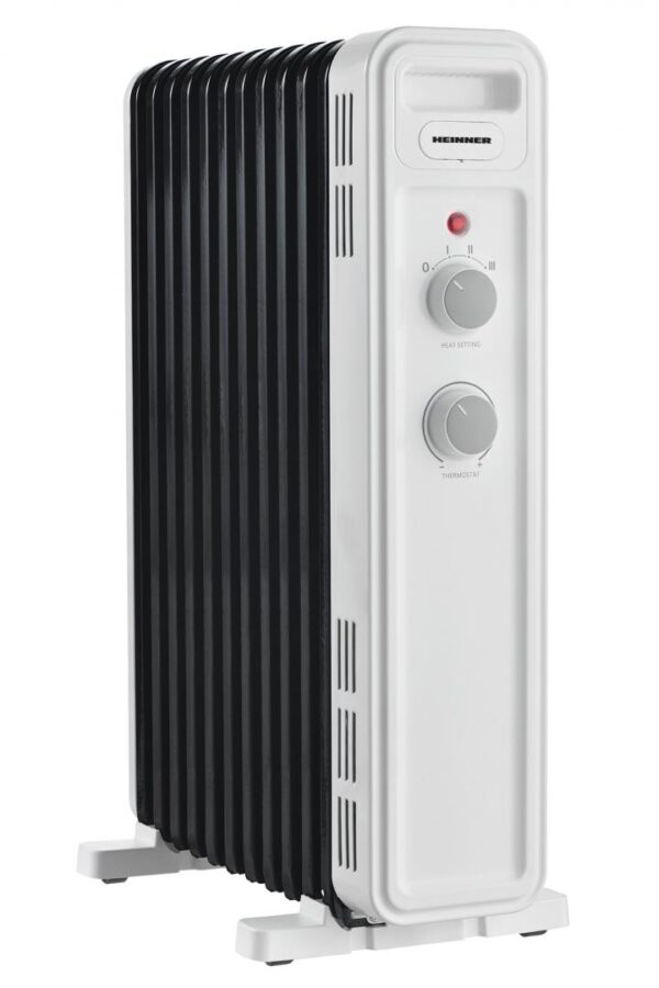 CALORIFER CU ULEI HEINNER HOH-M11WH-BK, 11 elementi, Putere 2500W, 3 setari de temperatura, Termostat ajustabil, Protectie supraincalzire, Alb/Negru