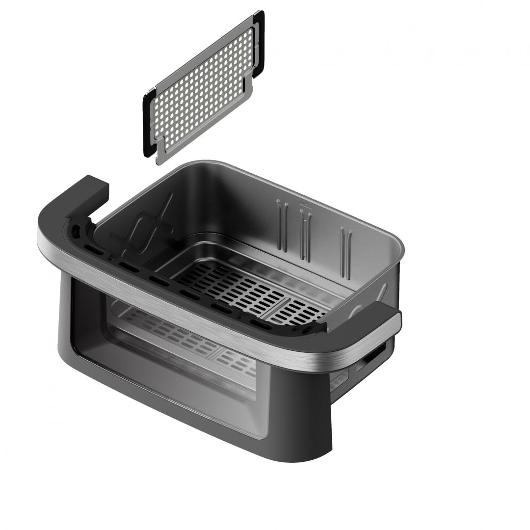 FRITEUZA DUBLA CU AER CALD HEINNER AIRBAKE REVOLUTION HAF-C10DB22GREY, Putere 2200W, Capacitate 10L, Control digital, 12 programe, Gri - imagine 4