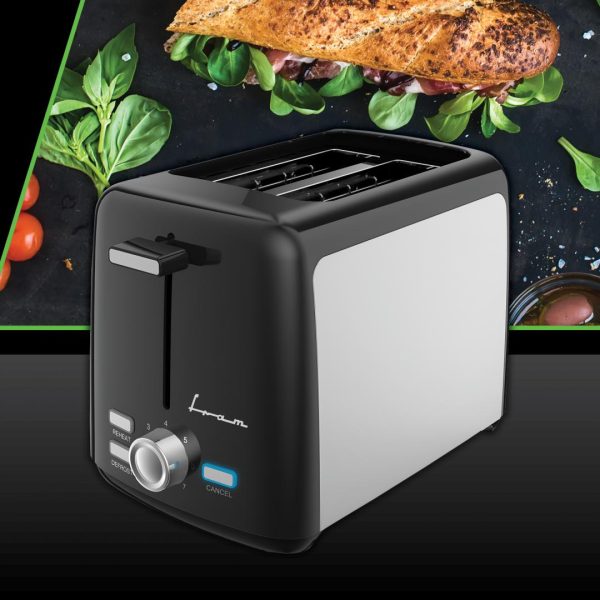 PRAJITOR DE PAINE FRAM FTP-8007SSBK, Putere 800W, 2 felii, 7 niveluri rumenire, Negru/Argintiu - imagine 2