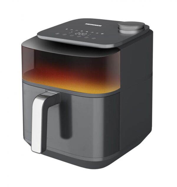 FRITEUZA CU AER CALD HEINNER CRISPSTEAM ELITE HAF-H7DLST1800, Putere 1800W, Capacitate cos 6.7L, Display digital, Incalzire dubla, Gri antracit - imagine 2
