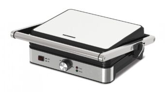GRILL ELECTRIC HEINNER HEG-K2000SS, Putere 2000W, Placi fixe cu invelis antiaderent, Temperatura reglabila, Maner rece, Inox