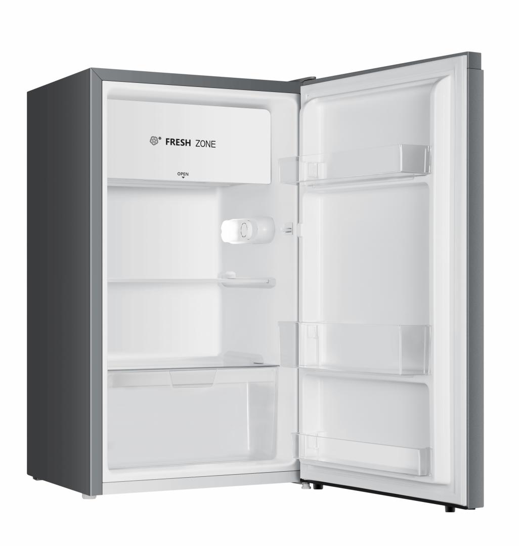 FRIGIDER CU O USA HEINNER HF-HS94SE++, Clasa E, 94L, Iluminare LED, Rafturi sticla, H 84 cm, Argintiu 2 FRIGIDER CU O USA HEINNER HF-HS94SE++, Clasa E, 94L, Iluminare LED, Rafturi sticla, H 84 cm, Argintiu - imagine 2