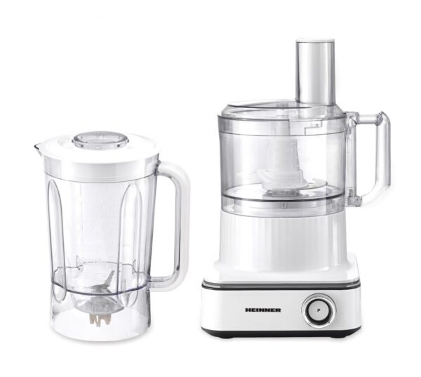 ROBOT DE BUCATARIE HEINNER FINEGOURMET HFP-K1000WP, Putere 1000W, 6 viteze+pulse, Bol procesare: 2.3L, Lame inox, Storcator citrice, Alb - imagine 2
